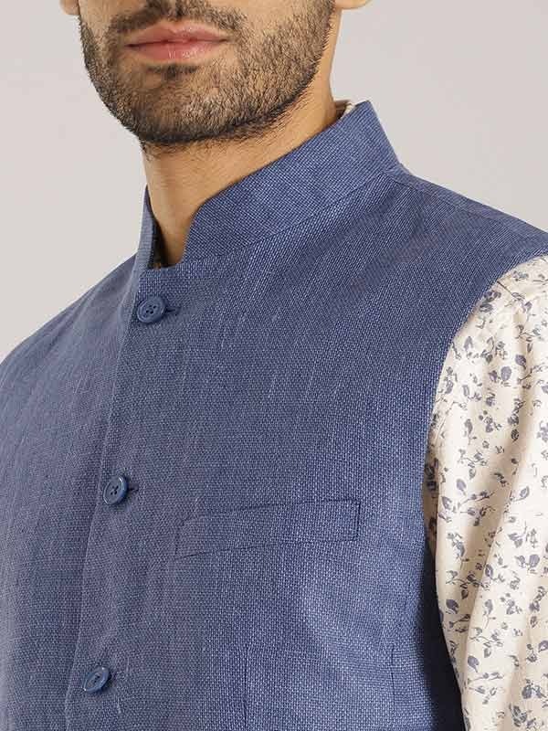 Indian Terrain Men's Blue Waistcoat